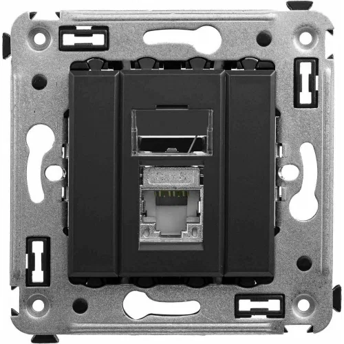 ДКС Компьютерная розетка RJ-45 в стену, кат.6 экранированная одинарная,