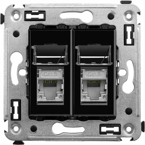 ДКС Компьютерная розетка RJ-45 в стену, кат.6 двойнаяэкранированная,