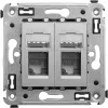 ДКС Компьютерная розетка RJ-45 в стену, кат.6А двойная, 