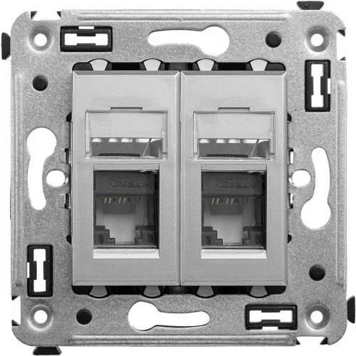 ДКС Компьютерная розетка RJ-45 в стену, кат.6А двойная, 