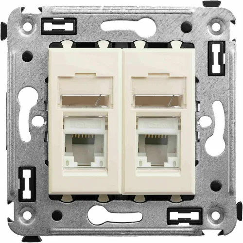 ДКС Компьютерная розетка RJ-45 в стену, кат.6А двойная, 