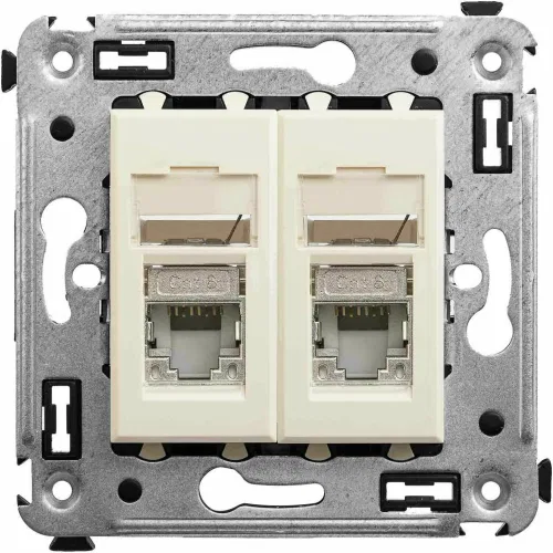 ДКС Компьютерная розетка RJ-45 в стену, кат.6 двойнаяэкранированная,