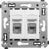ДКС Компьютерная розетка RJ-45 в стену, кат.6 двойная экранированная,