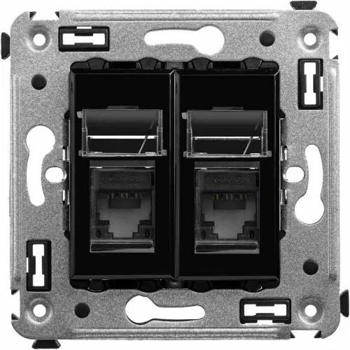 ДКС Компьютерная розетка RJ-45 в стену, кат.6А двойная, 