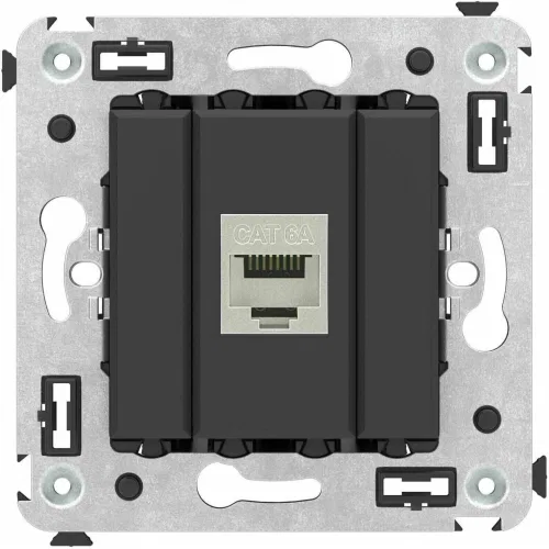 ДКС Компьютерная розетка RJ-45 без шторки в стену, кат.6А одинарная экранированная, 