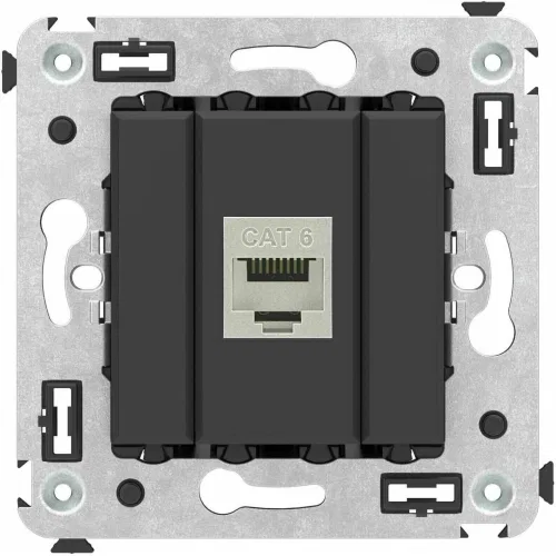 ДКС Компьютерная розетка RJ-45 без шторки в стену, кат.6 одинарная экранированная, 
