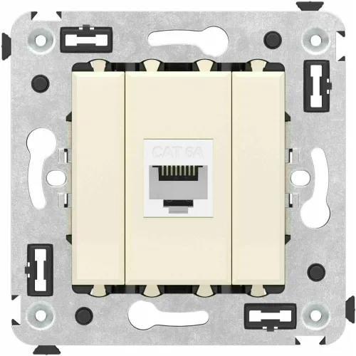 ДКС Компьютерная розетка RJ-45 без шторки в стену, кат.6А одинарная, 