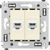 ДКС Телефонная розетка RJ-12 без шторки в стену двойная, 