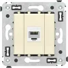 ДКС Компьютерная розетка RJ-45 без шторки в стену, кат.5е одинарная, 