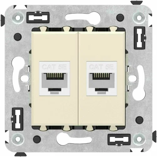 ДКС Компьютерная розетка RJ-45 без шторки в стену, кат.5е двойная, 