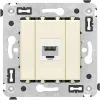 ДКС Компьютерная розетка RJ-45 без шторки в стену, кат.6 одинарная, 