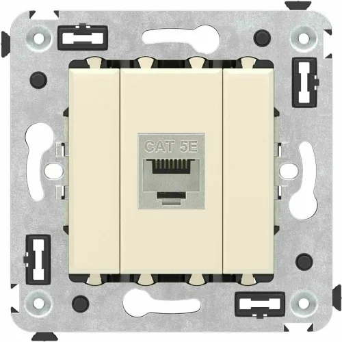 ДКС Компьютерная розетка RJ-45 без шторки в стену, кат.5e одинарная экранированная, 
