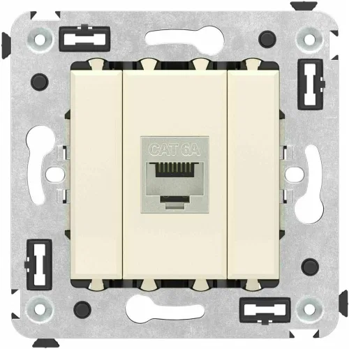 ДКС Компьютерная розетка RJ-45 без шторки в стену, кат.6А одинарная экранированная, 