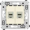 ДКС Компьютерная розетка RJ-45 без шторки в стену, кат.6А двойная экранированная, 