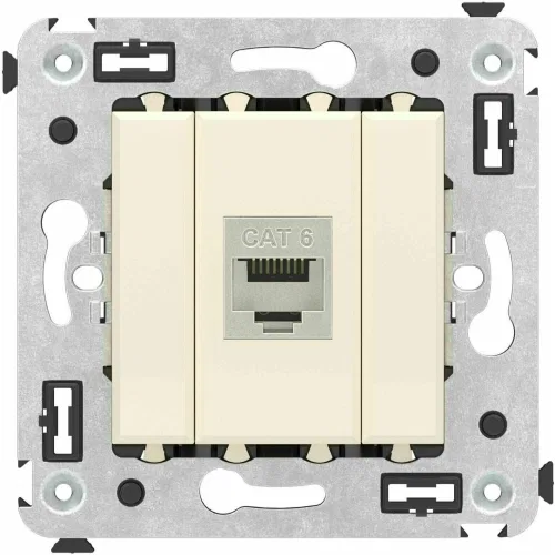 ДКС Компьютерная розетка RJ-45 без шторки в стену, кат.6 одинарная экранированная, 