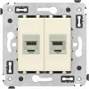 ДКС Компьютерная розетка RJ-45 без шторки в стену, кат.6 двойная экранированная, 