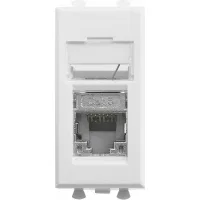 ДКС Компьютерная розетка RJ-45 модульная, кат.6 экранированная, "Avanti","Белое облако", 1 модуль