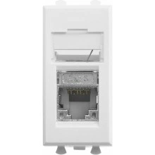 ДКС Компьютерная розетка RJ-45 модульная, кат.6 экранированная, "Avanti","Белое облако", 1 модуль