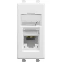 ДКС Компьютерная розетка RJ-45 модульная, кат.5е, "Avanti", "Белое облако", 1 модуль