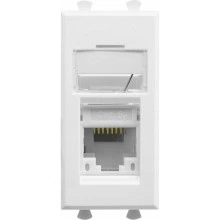 ДКС Компьютерная розетка RJ-45 модульная, кат.5е, "Avanti", "Белое облако", 1 модуль