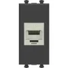 ДКС Компьютерная розетка RJ-45 без шторки модульная, кат.6А экранированная, 