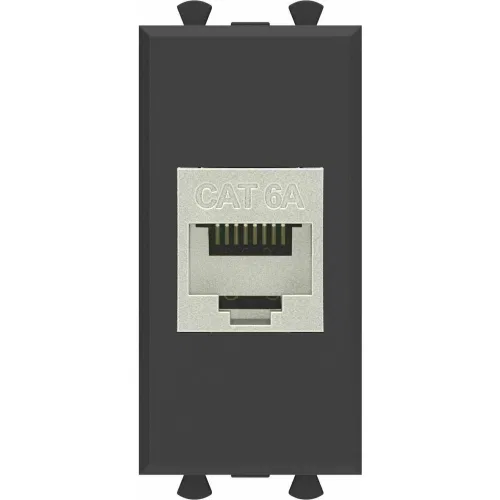 ДКС Компьютерная розетка RJ-45 без шторки модульная, кат.6А экранированная, 