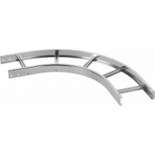 ДКС Угол лестничный горизонтальный 45 градусов 100х150, толщ. 3 мм, R300, в комплекте с крепёжными элементами, необходимыми для монтажа, алюминий