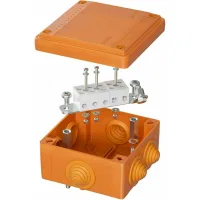 ДКС Коробка пластиковая FS с кабельными вводами и клеммниками, IP55, 100х100х50 мм, 5р, 450V, 20A, 10 мм2