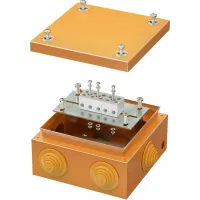 ДКС Коробка стальная FS с кабельными вводами и клеммниками, IP55, 150х150х80 мм, 5р, 450V, 20A, 10 мм2
