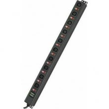 ДКС Блок распределения питания (PDU) 0U 10A с индикацией и защитой, Вых:10 С13, Вх:С14