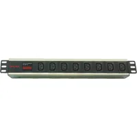 ДКС Блок распределения питания (PDU) 19" 10A с индикацией, Вых:8 C13,Вх: C14