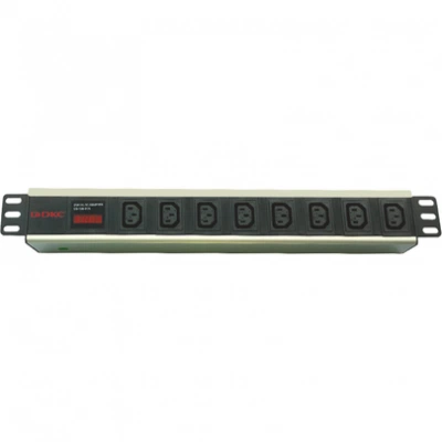 ДКС Блок распределения питания (PDU) 19" 10A с индикацией, Вых:8 C13,Вх: C14 ДКС Блок распределения питания (PDU) 19" 10A с индикацией, Вых:8 C13,Вх: C14