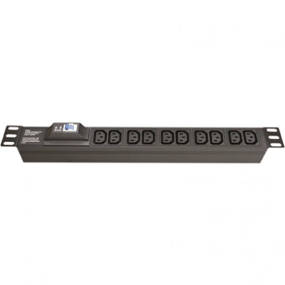 ДКС Блок распределения питания (PDU) 19" 10A с автоматом 1P, Вых:8 C13, Вх:C14 ДКС Блок распределения питания (PDU) 19" 10A с автоматом 1P, Вых:8 C13, Вх:C14