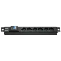 ДКС Блок распределения питания (PDU) 19" 16A с автоматом 2P, Вых:6 Schuko, Вх:Schuko