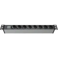 ДКС Блок распределения питания (PDU) 19" 16A с индикацией, Вых:8 Schuko, Вх:Schuko