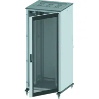 ДКС Разобранный напольный 19" IT-CQE 42U 800х2000х1000, двери стекло + сплошная, RAL7011/7035