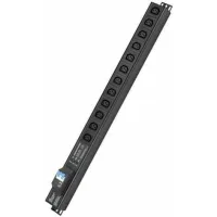 ДКС Блок распределения питания (PDU) 0U 10A с автоматом 2P и защитой, Вых:12 С13, Вх:С14