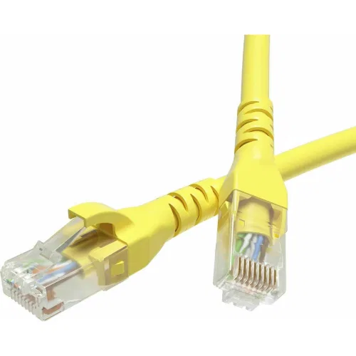 ДКС Патч-корд неэкранированный CAT5E U/UTP 4х2, LSZH, желтый, 0.5м
