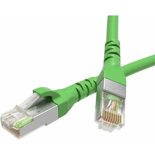 ДКС Патч-корд экранированный CAT5E F/UTP 4х2, LSZH, зелёный, 1.0м