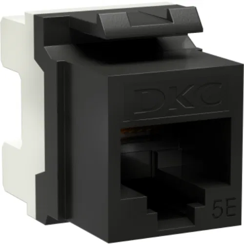 ДКС Модуль Keystone RJ45 CAT 5E неэкранированный (UTP), 180 градусов, черный