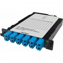 ДКС Претерминированная кассета 12ОВ 09/125 OS2, 1xMTP(12)f/6xLC-UPC Duplex (с интегрированными шторками), 1/2 HU
