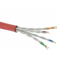 ДКС Кабель витая пара, неэкранированный U/UTP, категория 5e, 4 пары (24AWG), однопроволочный (solid), нг(А)-FRHF, внутренний, -25°C - +70°C,красный