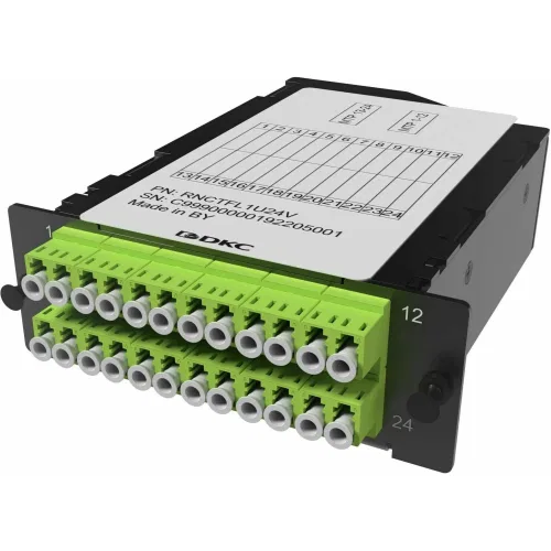 ДКС Претерминированная кассета 24ОВ 50/125 OM5, 2xMTP(12)f/12xLC Duplex, 1 HU