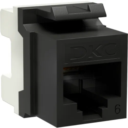 ДКС Модуль Keystone RJ45 CAT 6 неэкранированный (UTP), 180 градусов, черный