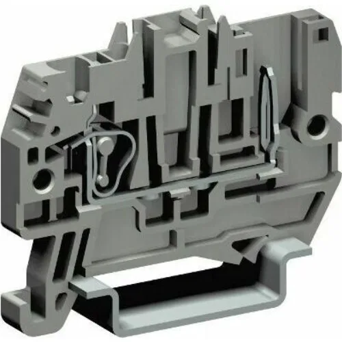 ДКС Пружинная проходная клемма со штыревым контактом. Серая. 2,5 кв. мм.