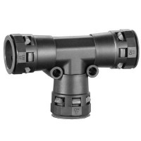 ДКС Тройник DN 17/17/17 мм, полиамид, цвет черный