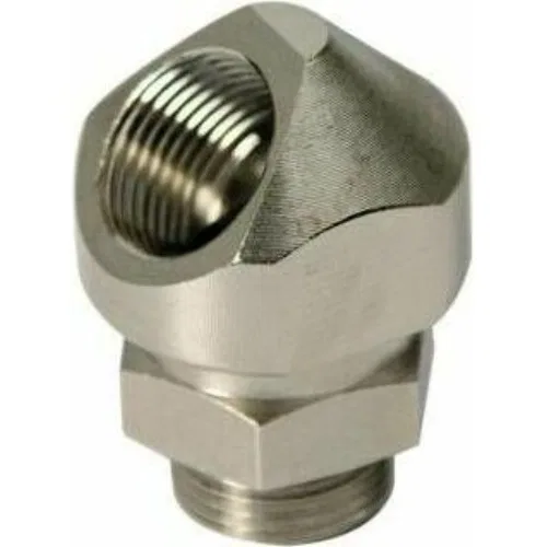 ДКС Поворотный адаптер 45° M63x1,5, IP68/IP67, никелированная латунь