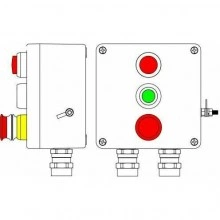 ДКС Взрывозащищенный пост управления из алюминия CPE-Р-05-(1xLR(250)-P1G (11)-1xP3E(11))-2xAASBMB(C)1Ex d e IIC T6 Gb / Ex tb IIIC T80°C Db IP66/КЗ/ШЗ